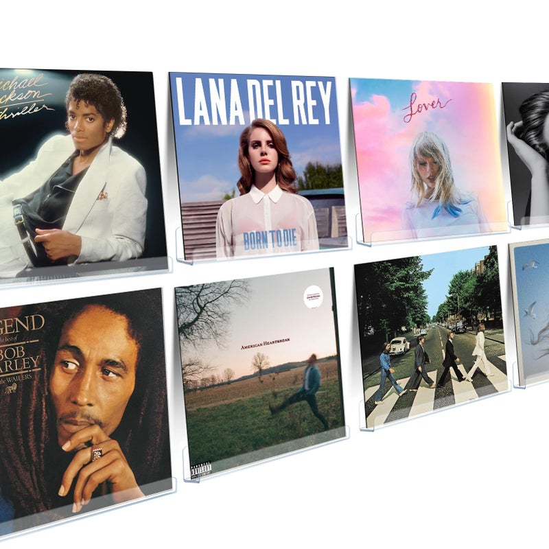 Laurensory Vinyl Record Shelf Wall Mount, 12 inch Clear Acrylic Album Record Holder Display, Kids Bookshelf, Floating Wall Shelves for Bathroom, Bedroom, Living Room, Kitchen, 8 Pack - Image 3
